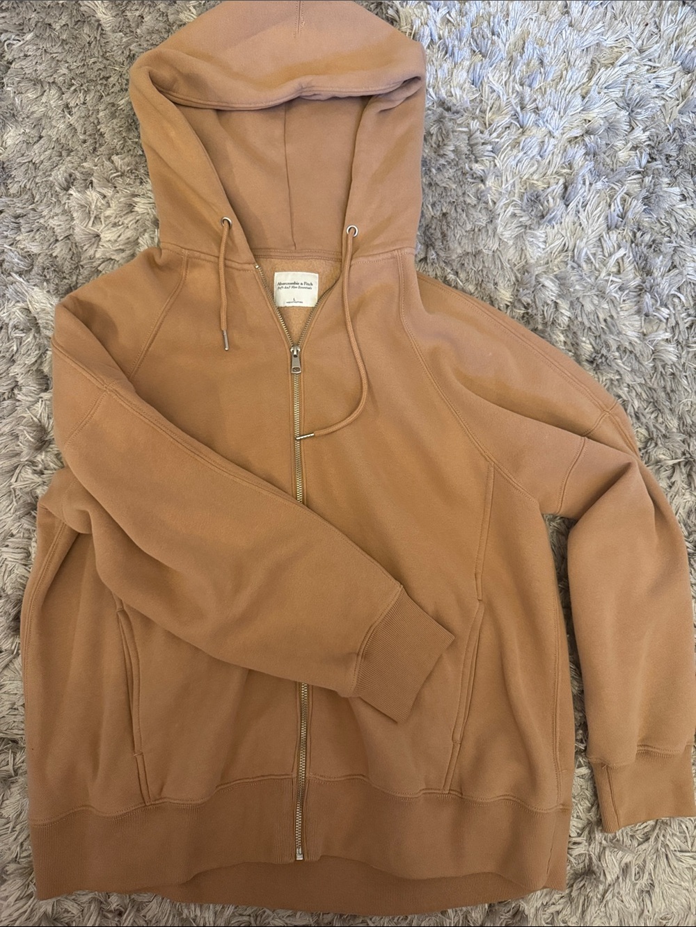 Abercrombie & Fitch Women's Zip Hoodie in Camel Brown